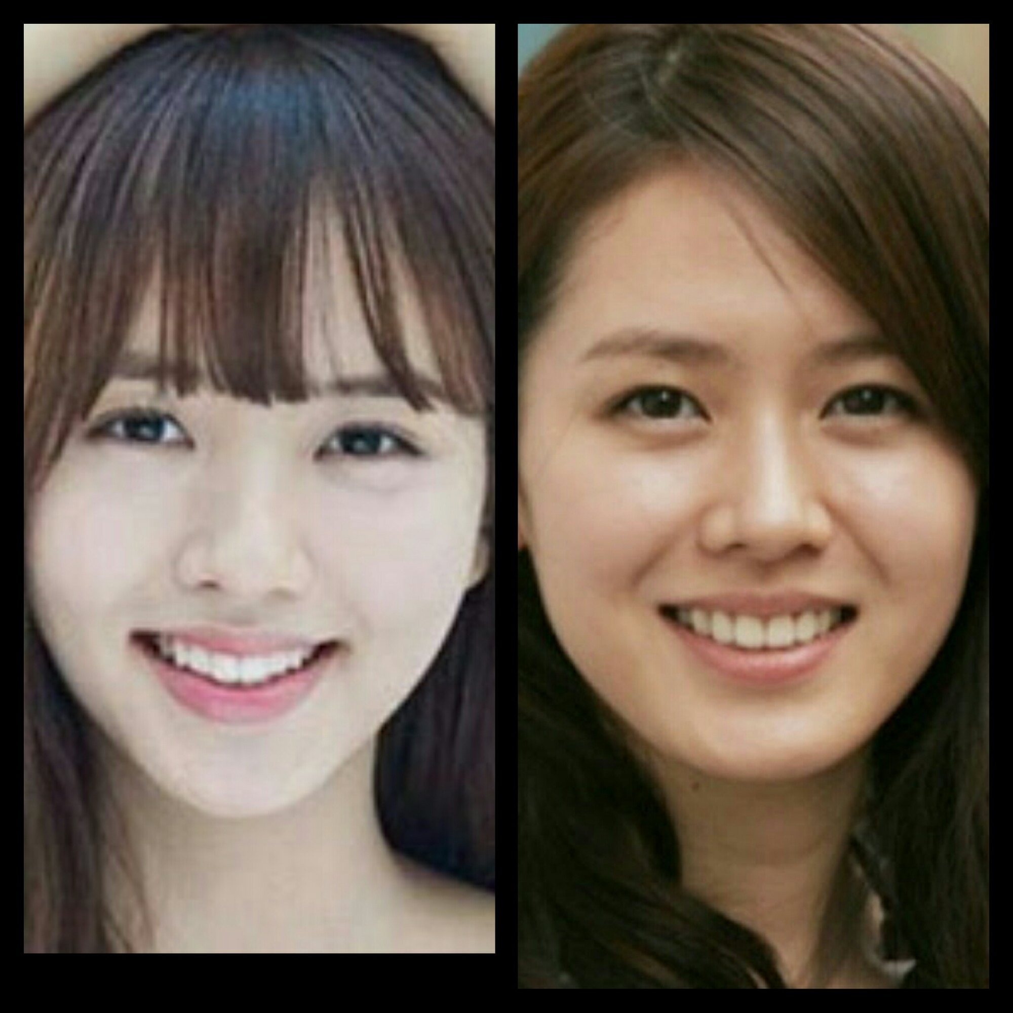 Kim So Hyun (left side) and Son Ye Jin (right side). 